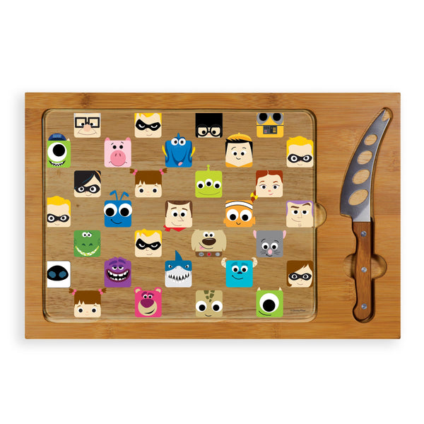 picnic time Pixar Collection - Icon Glass Top Cutting Board & Knife Set