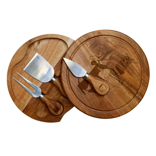 picnic time Ratatouille - Acacia Brie Cheese Cutting Board & Tools Set