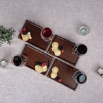 Picnic Time Rectangle Wine Appetizer Plate Set Of 4