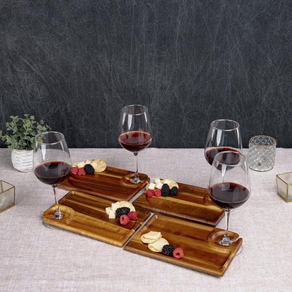 picnic time Rectangle Wine Appetizer Plate Set of 4
