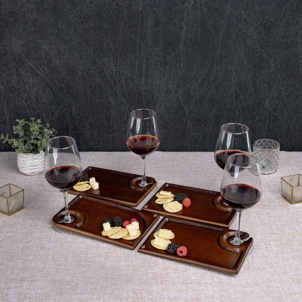 picnic time Rectangle Wine Appetizer Plate Set of 4