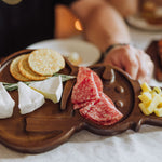 Picnic Time Reversible Snowman Sectioned Serving Tray With Knife