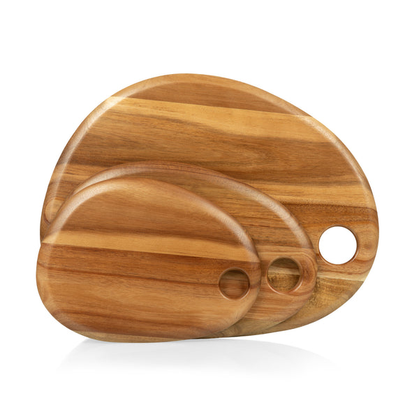 picnic time Set of 3 Pebble Shaped Acacia Serving Boards