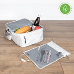 Picnic Time Tarana Recycled Lunch Bag Cooler With Utensils Halo Gray