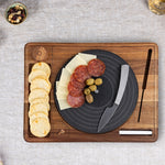 Picnic Time Turntable Acacia And Slate Cheese Board With Knife