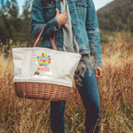 Picnic Time UP - Coronado Canvas And Willow Basket Tote