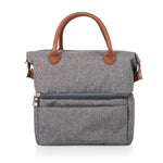 Picnic Time Urban Lunch Bag Cooler Gray With Brown Accents