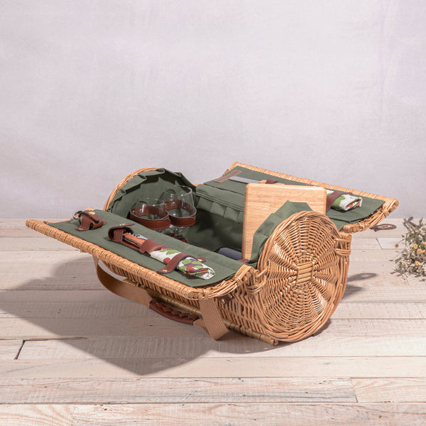picnic time Verona Wine & Cheese Picnic Basket Pine Green