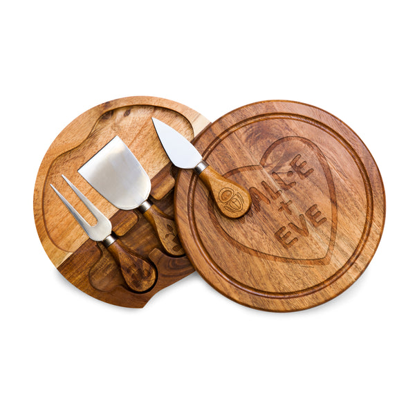 picnic time Wall-E - Acacia Brie Cheese Cutting Board & Tools Set