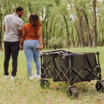 Picnic Time Wilderness All-Terrain Folding Wagon Moss Green