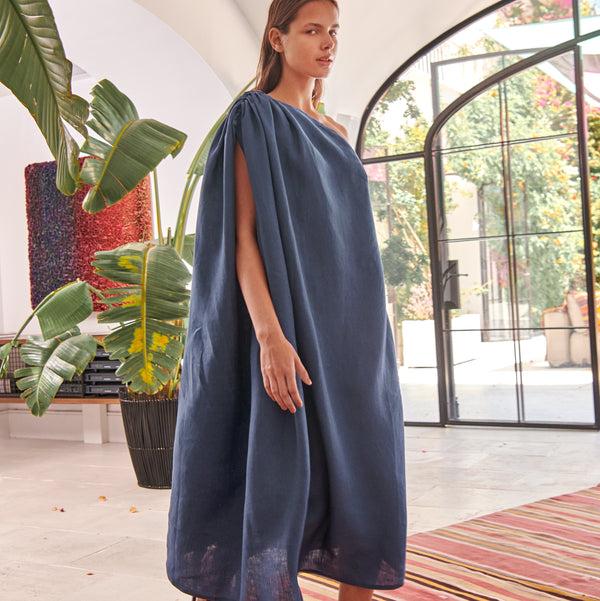 piece of white Aesop Dress Navy