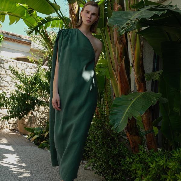 piece of white Aesop Dress Teal Green