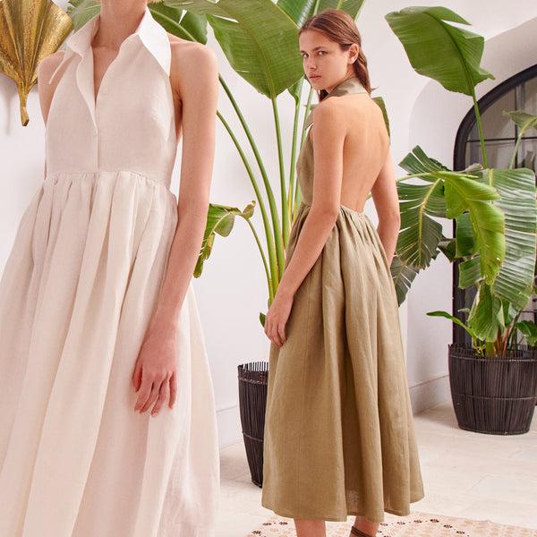 Piece Of White Aida Dress Olive