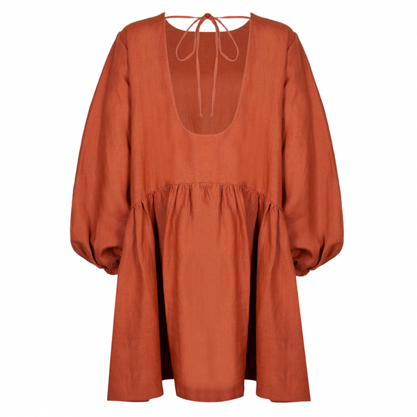 Piece Of White Alba Dress Terra Cotta