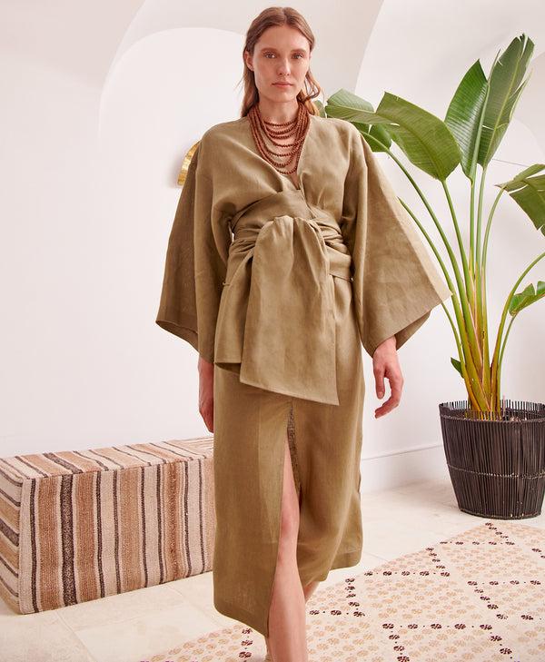 Piece Of White Amara Dress Olive