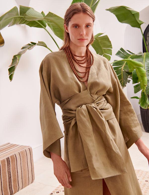 Piece Of White Amara Dress Olive