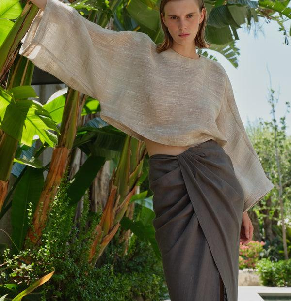 piece of white Amy Skirt Stone