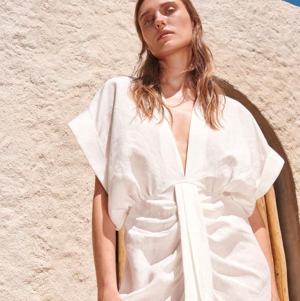 piece of white Audelia Dress Coconut