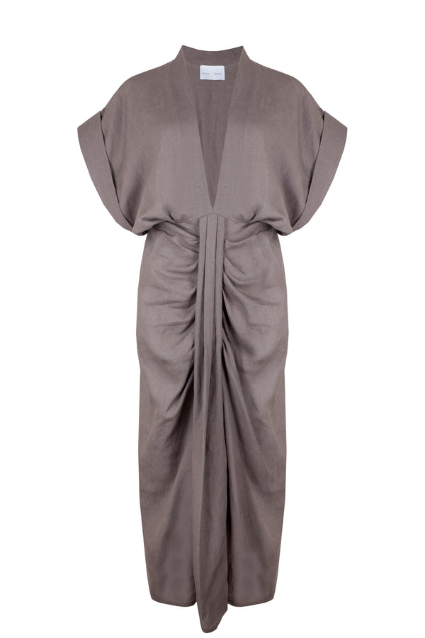 Piece Of White Audelia Dress Stone