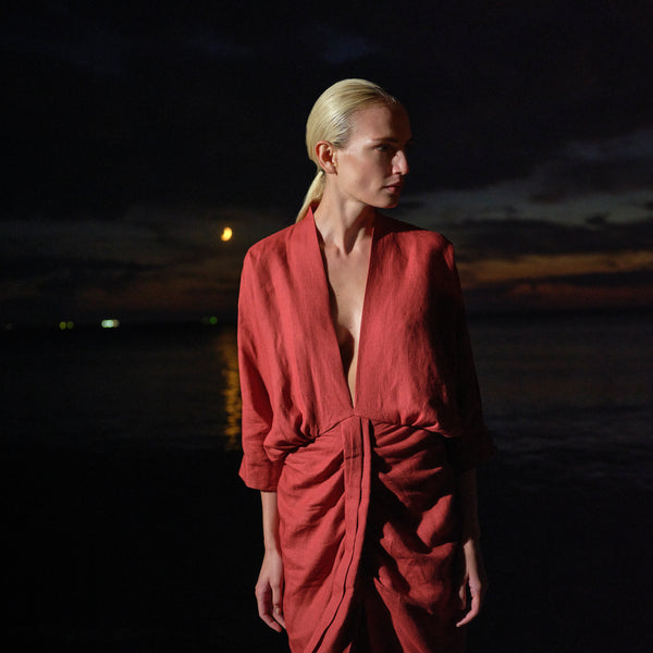 Piece Of White Audrey Dress Cranberry