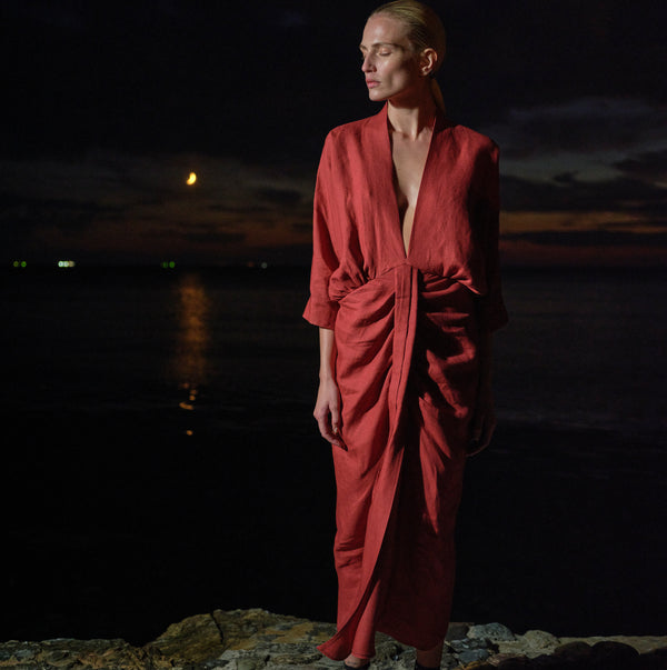 piece of white Audrey Dress Cranberry