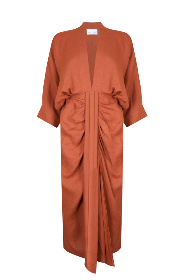 Piece Of White Audrey Dress Terra Cotta