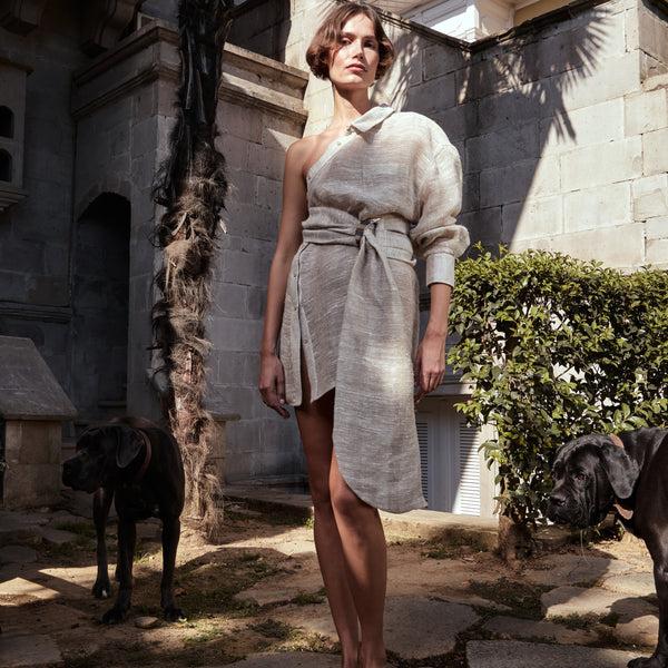 piece of white Blake Dress Biscotti