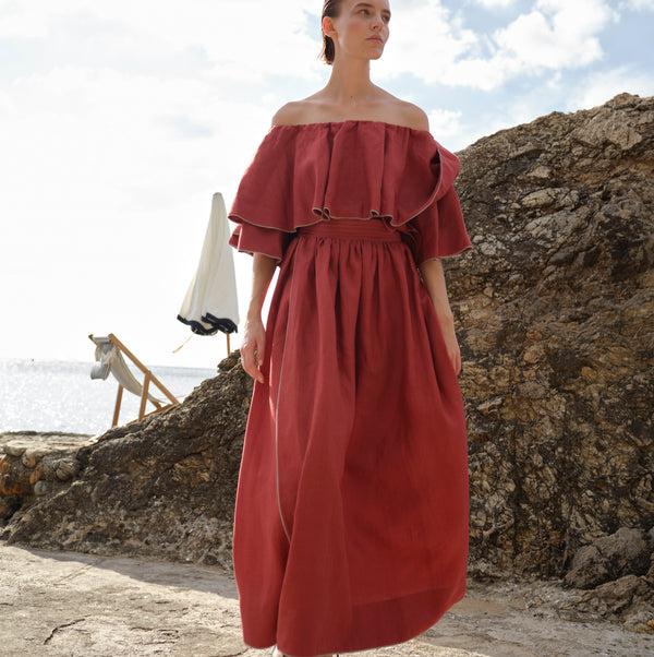 Piece Of White Candace Skirt Cranberry