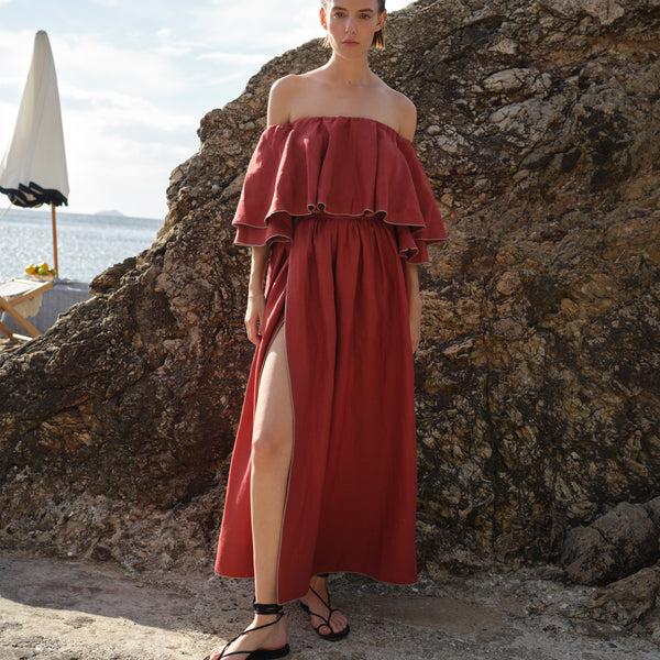 piece of white Candace Skirt Cranberry