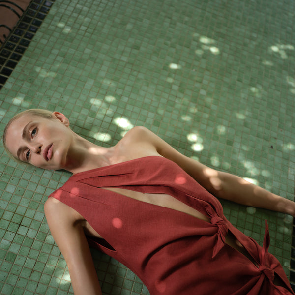 Piece Of White Carly Dress Cranberry