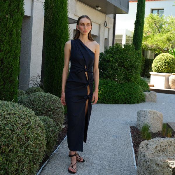 Piece Of White Carly Dress Midnight Navy