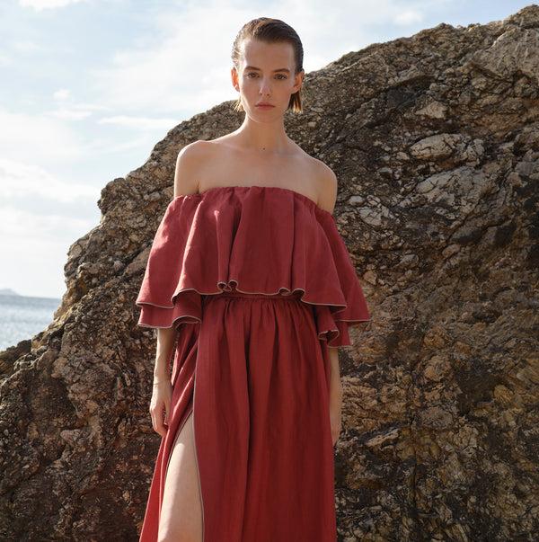 Piece Of White Daisy Top Cranberry