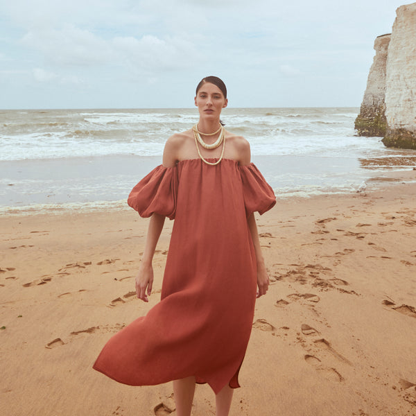 Piece Of White Darcia Dress Terra Cotta