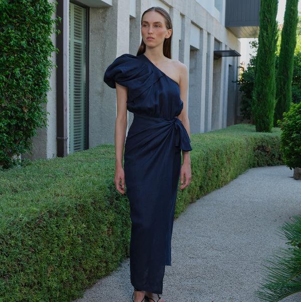 piece of white Galia Dress Midnight Navy