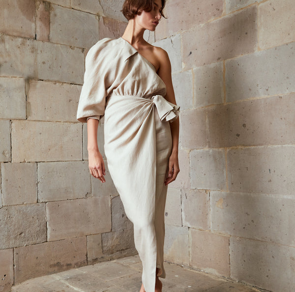 Piece Of White Galilea Dress Peanut