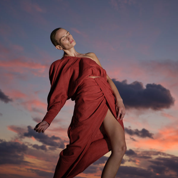 Piece Of White Galilea Top Cranberry