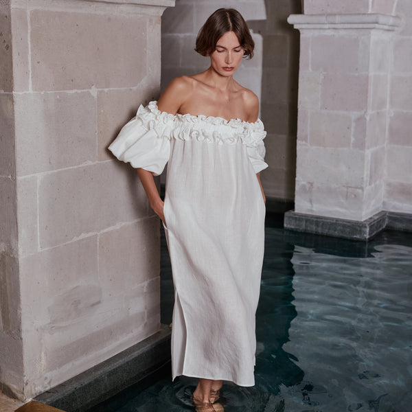 piece of white Karla Dress Coconut