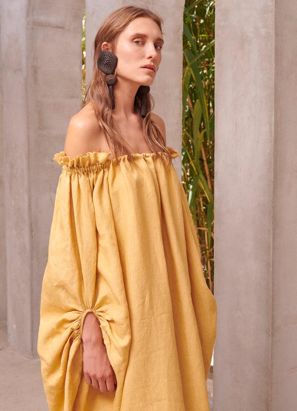 Piece Of White Kendra Dress Mustard