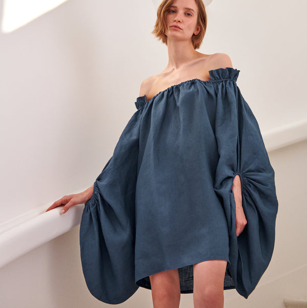 piece of white Kendra Mini Dress Navy