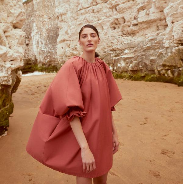 piece of white Marceau Dress Terra Cotta