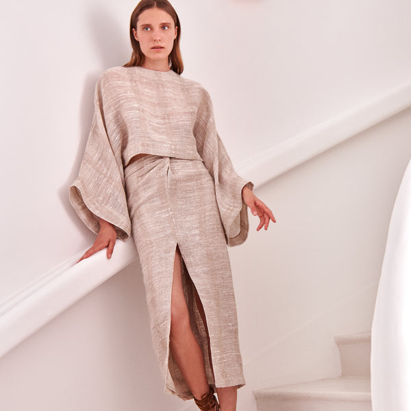 piece of white Maya Top Biscotti