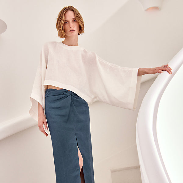 piece of white Maya Top Coconut