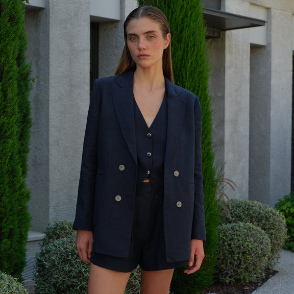 piece of white Nicky Blazer Midnight Navy