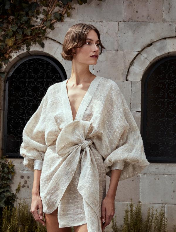 Piece Of White Peony Dress Biscotti