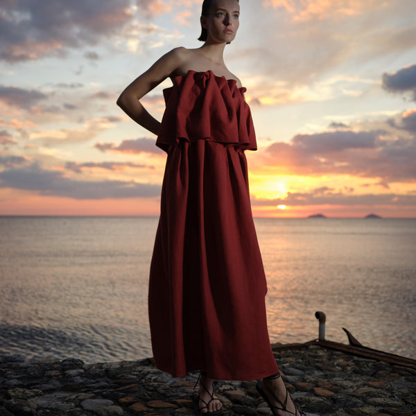 Piece Of White Sadie Dress Cranberry