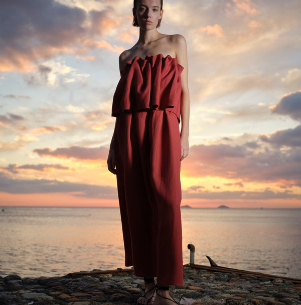 piece of white Sadie Dress Cranberry