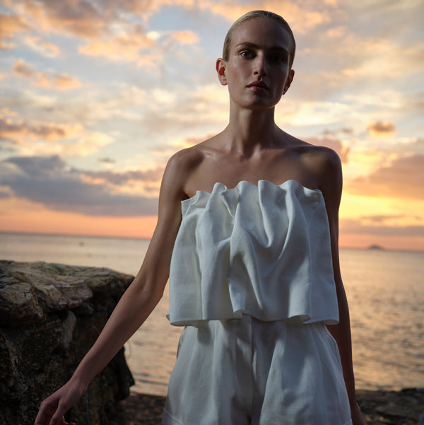 piece of white Sadie Top Coconut