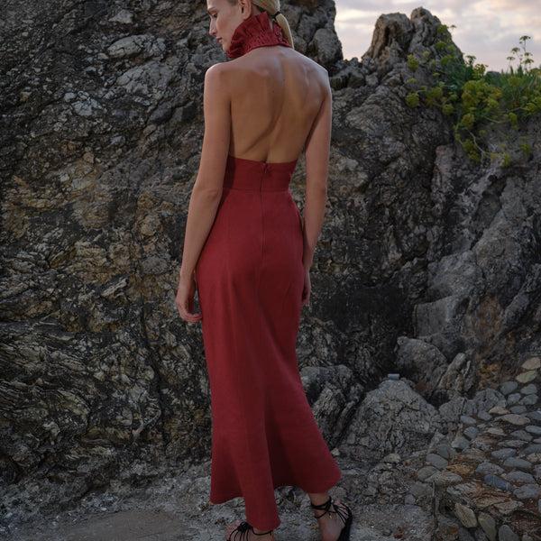 piece of white Sayla Dress Cranberry