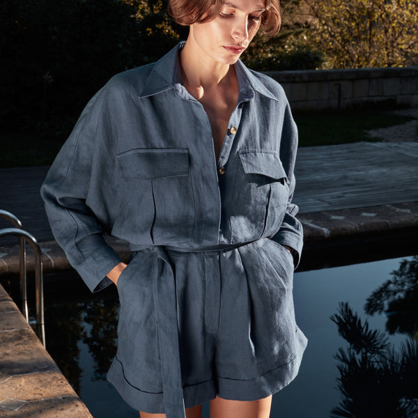 Piece Of White Soleil Jumpsuit Navy