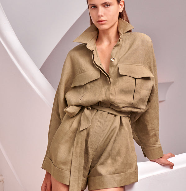 piece of white Soleil Jumpsuit Olive